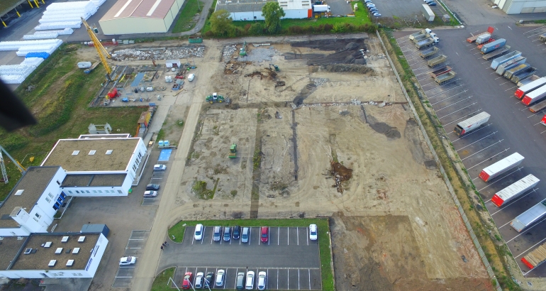 Société Matériel Demathieu Bard – Levage – Grue – Nouveaux locaux – Début des travaux